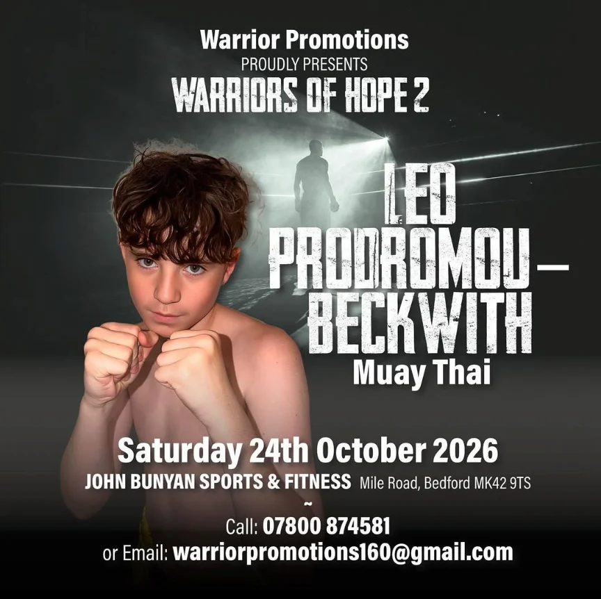 Warriors of Hope 2 poster: Leo Prodromou-Beckwith, Muay Thai